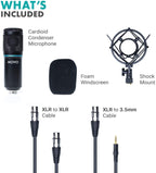 Movo PC-M6 Universal Cardioid Condenser Podcast Microphone with XLR and 3.5mm