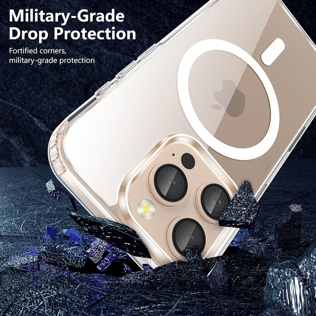 Entronix Bundle Compatible with iPhone 16 Pro Max - [Magnetic] Clear Case, 2 Clear Screen Protectors & 2 Camera Lens Protectors