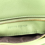 Roxy Calfskin Web Medium Blondie Top Handle Shoulder Flap Bag Salamander Green