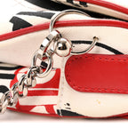 Canvas Hardcore Pierced Saddle Bag White Red Black