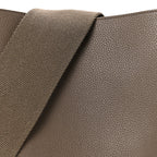 Soft Grained Calfskin Small Sangle Bucket Bag Taupe