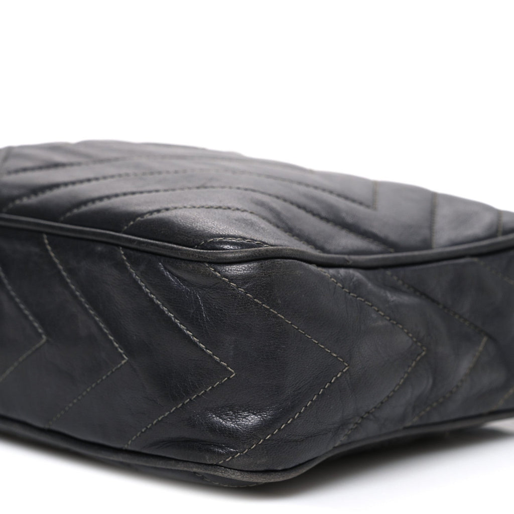 Lambskin Quilted CC Tassel Camera Case Black