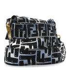 X JOSHUA VIDES Nylon FF Cloudy Mini Belt Baguette Bag White Celeste Black