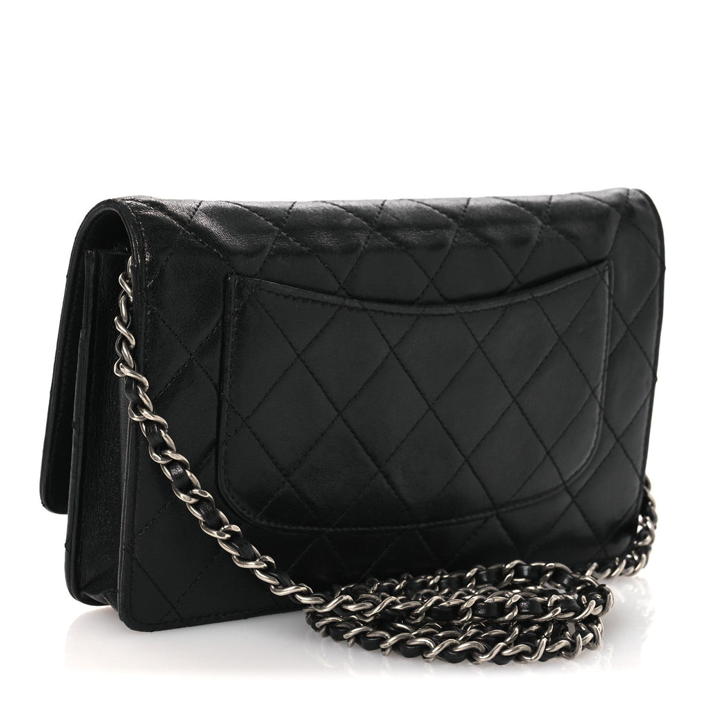 Aged Calfskin Quilted Reissue Wallet On Chain WOC Black