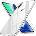 Entronix Bundle Compatible with iPhone X - [Hard] Clear Case & 2 Clear Screen Protectors
