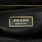 Nappa Metal Quilted Small Patchwork System Flap Bag Black