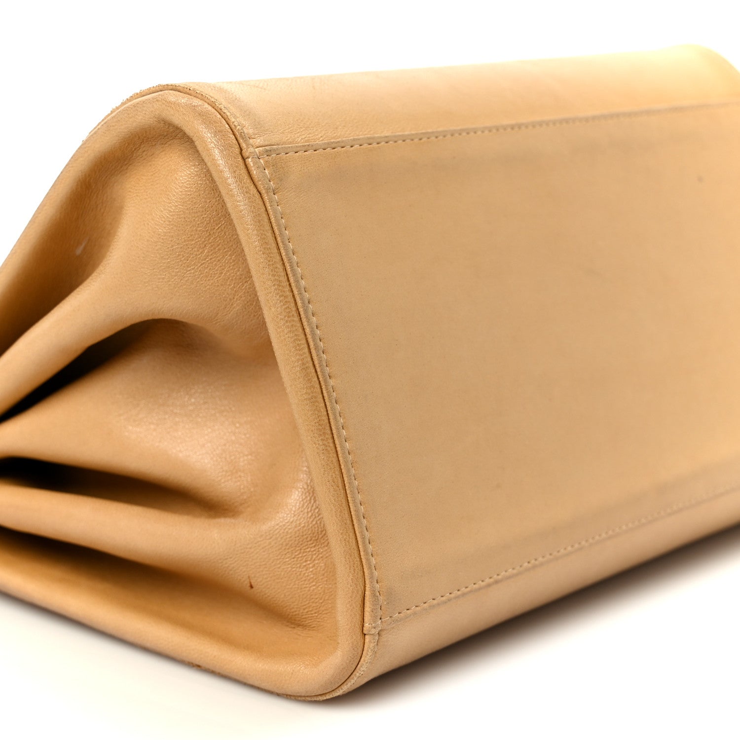 Lambskin Chocolate Bar Accordion Reissue Flap Beige