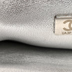 Crystal Embellished Metallic Lambskin Mini Chanel 22 Silver