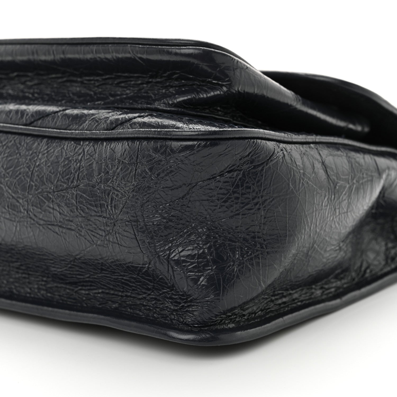 Crinkled Calfskin Matelasse Monogram Medium Niki Chain Satchel Deep Marine