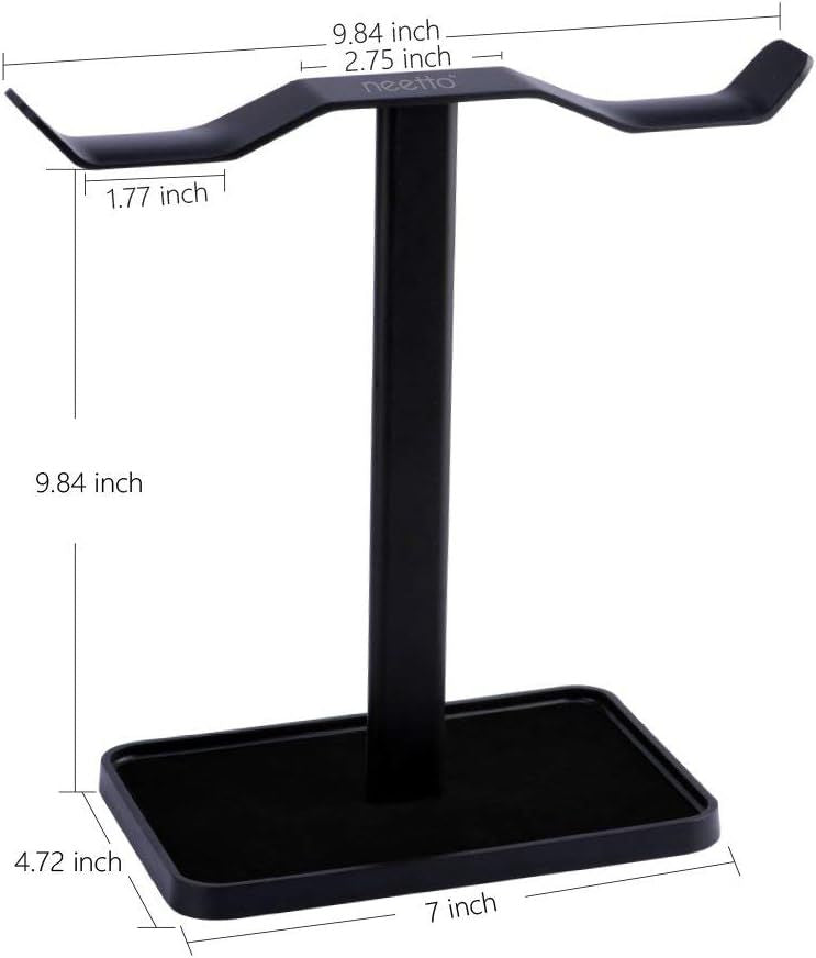 Dual Headphones Stand for Desk, Aluminum Alloy & Metal Gaming Headsets Holder Hanger