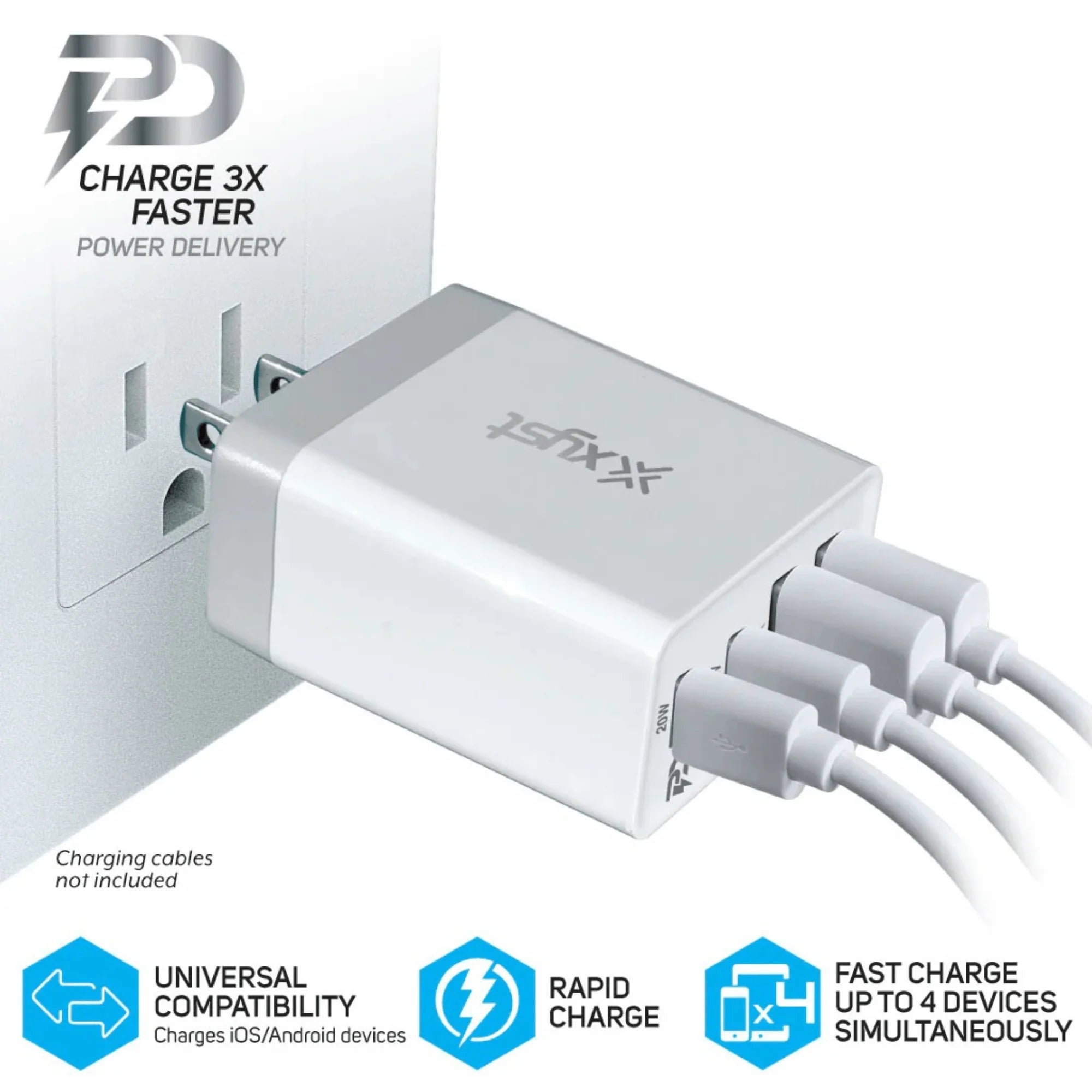 35-Watt 4-Port USB-A and USB-C Wall Charger