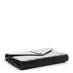 Grain De Poudre Matelasse Chevron Monogram Chain Wallet  Black