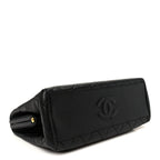 Caviar Quilted Kisslock Shoulder Bag Black