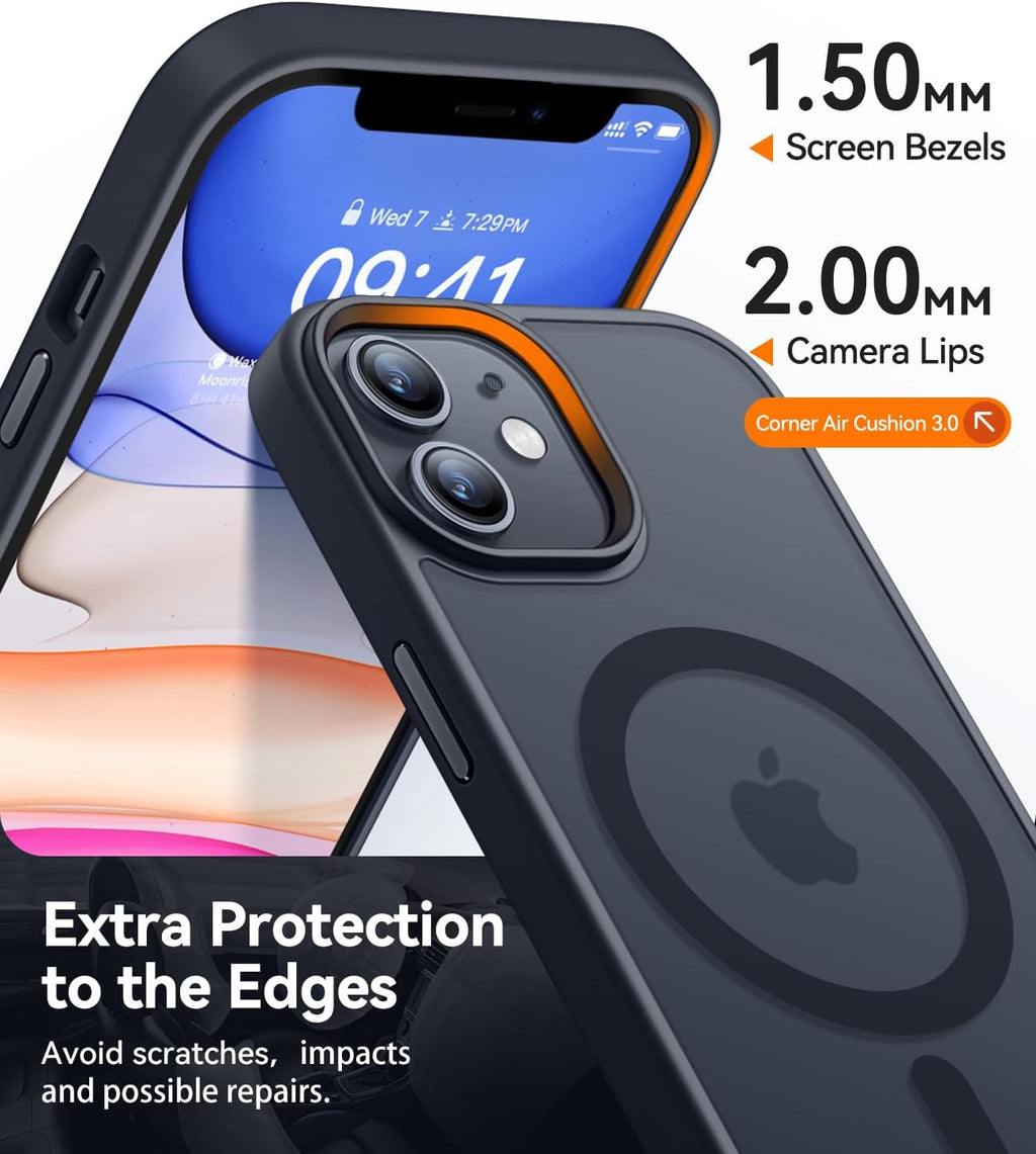 Entronix [Magnetic] Case Compatible with iPhone 12/12 Pro - Translucent Frosted Matte