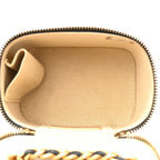Lambskin Quilted Mini Pearl Crush Vanity Case With Chain Black