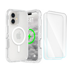 Entronix Bundle Compatible with iPhone 17 - [Magnetic] [Clear] Heavy Duty Case & 2 Clear Screen Protectors