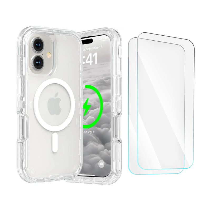Entronix Bundle Compatible with iPhone 17 - [Magnetic] [Clear] Heavy Duty Case & 2 Clear Screen Protectors