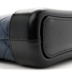 Aged Calfskin Quilted Small Gabrielle Hobo Navy Black