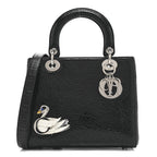 Ceramic Effect Deerskin Jeweled Swan Lady Dior Black