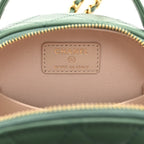 Lambskin Quilted Chic Riviera Top Handle Vanity Case Green