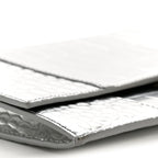 Metallic Calfskin Crocodile Embossed Hourglass Flap Flat Pouch Silver