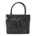 Caviar Quilted Medallion Tote Black