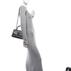 Metallic Aged Calfskin Quilted Mini Coco Handle Flap Charcoal