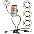 2-in-1 Mobile phone live broadcast stabilizer fill light LED universal hose eye protection desk lamp desktop mobile phone two in one bracket