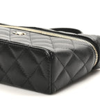 Caviar Quilted Top Handle Slim Vanity With Chain Black