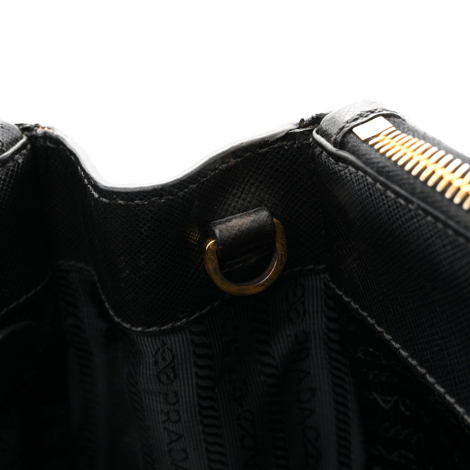 Saffiano Small Galleria Double Zip Tote Black