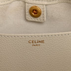 Calfskin Cuir Small Triomphe Cabas Drawstring White