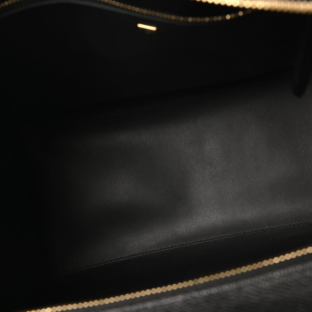 Grainy Calfskin Gemini Tote Black