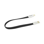 Reiko Flat Magnetic Gold Plated Micro Usb Data Cable 0.7 Foot In Black