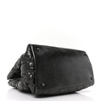 Metallic Aged Calfskin Quilted Small Chain Me Tote Dark Silver