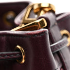 Oblique Drawstring Chain Bucket Bag Burgundy