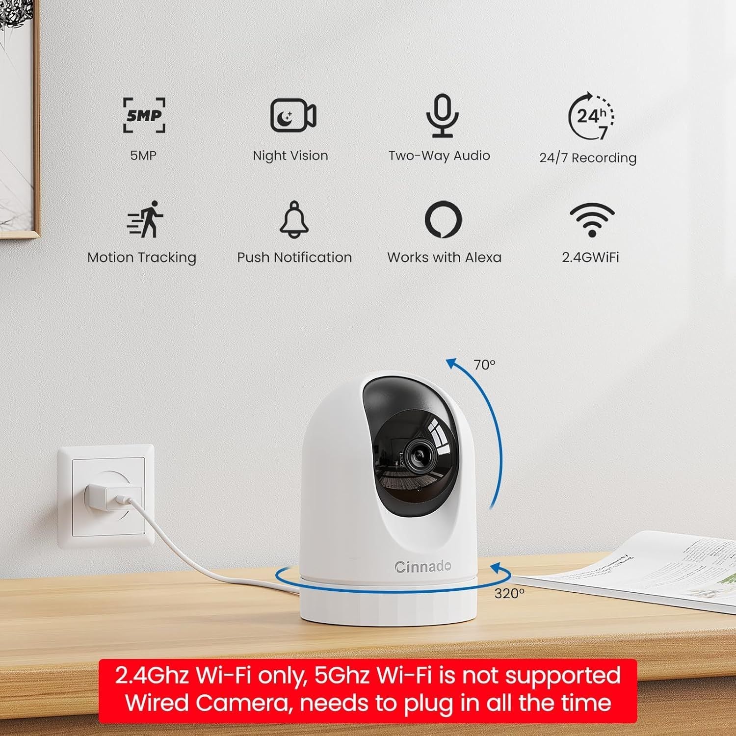 Wyze Cam OG Indoor/Outdoor 1080p Wi-Fi Smart Home Security Camera with Color Night Vision, Built-in Spotlight, Motion Detection, 2-Way Audio, Compatible with Alexa & Google, White, Free Expert Setup