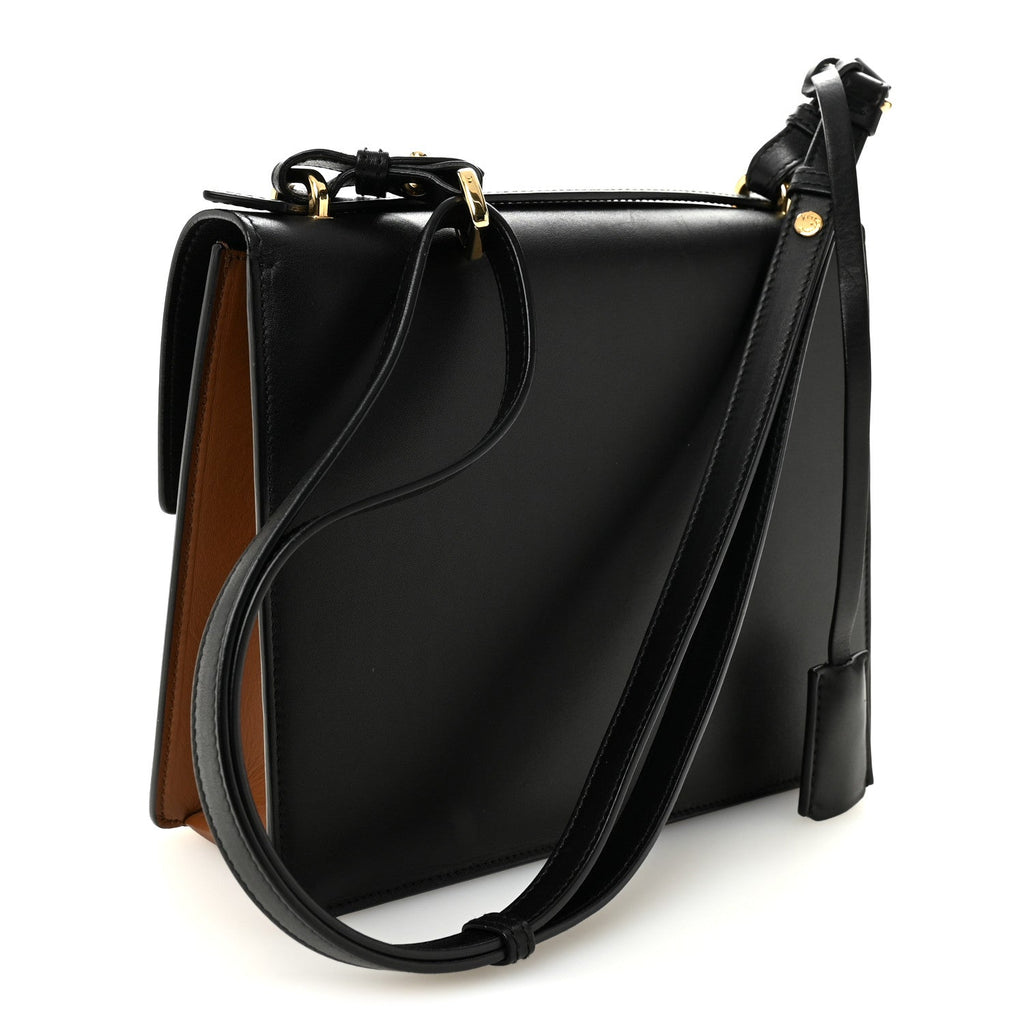 Calfskin Gancio Lock Marisol Top Handle Satchel Ecorce Black