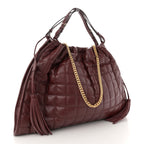 Calfskin Quilted Large Deco Tote Bag Rosso Ancora Red