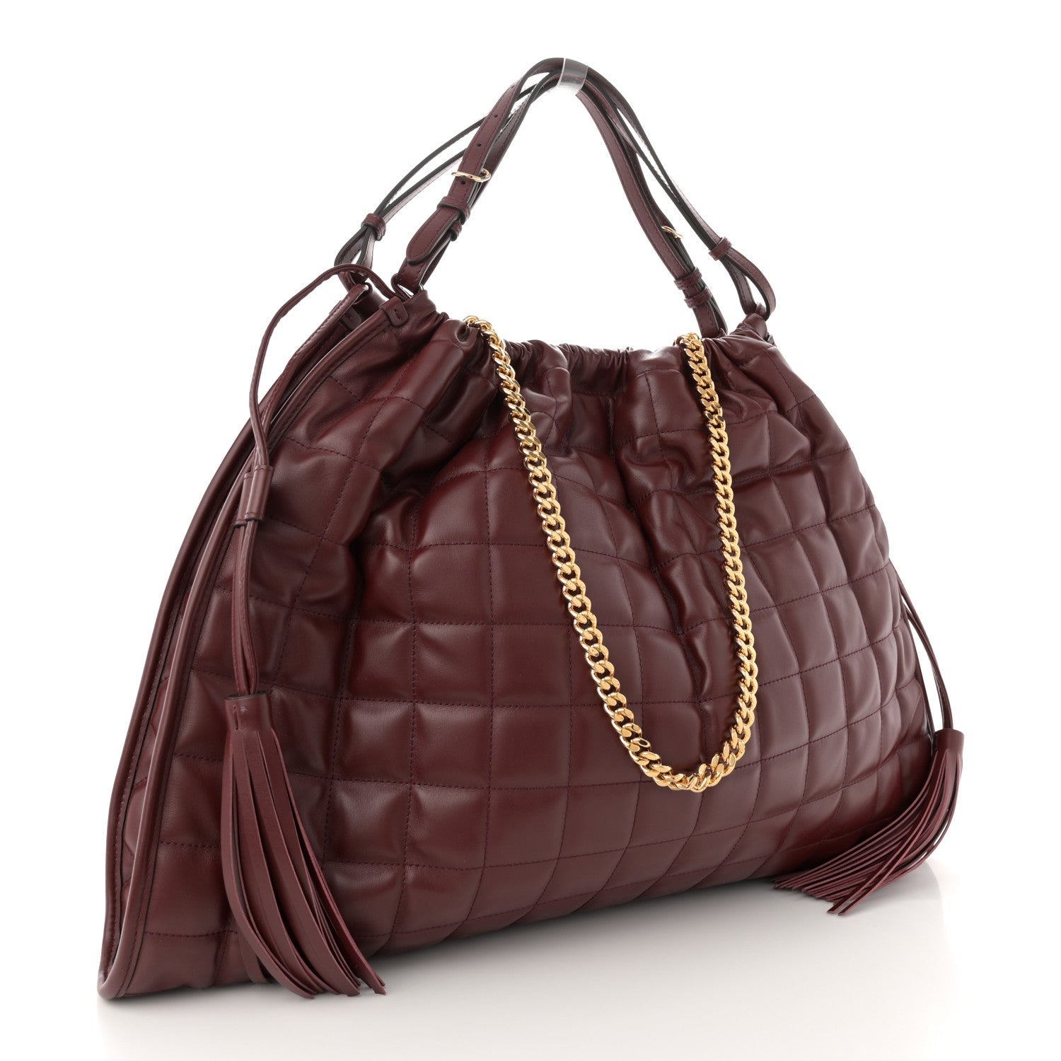 Calfskin Quilted Large Deco Tote Bag Rosso Ancora Red