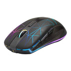RM200 Wireless Mouse,2.4G Wireless Mouse 5 Buttons Rechargeable Mobile Optical Mouse with USB Nano Receiver,3 Adjustable DPI Levels,Colorful LED Lights for Notebook,PC,Computer-Black
