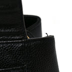 Caviar Embroidered Logo Shoulder Bag Black