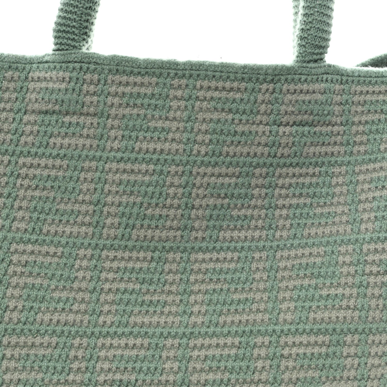 Cashmere Knit FF Large Shopper Tote Verde Islanda