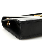 Grain De Poudre Matelasse Chevron Large Monogram Satchel Black