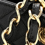 Caviar Quilted Grand Shopping Tote GST Black