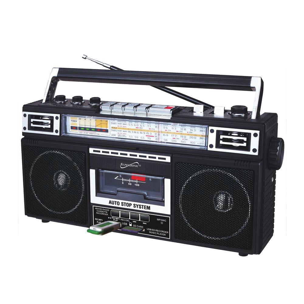 4 Band Bluetooth Radio & Cassette Player + Cassette to Mp3 Converter