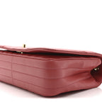 Calfskin Chevron Quilted Small Statement Flap Pink