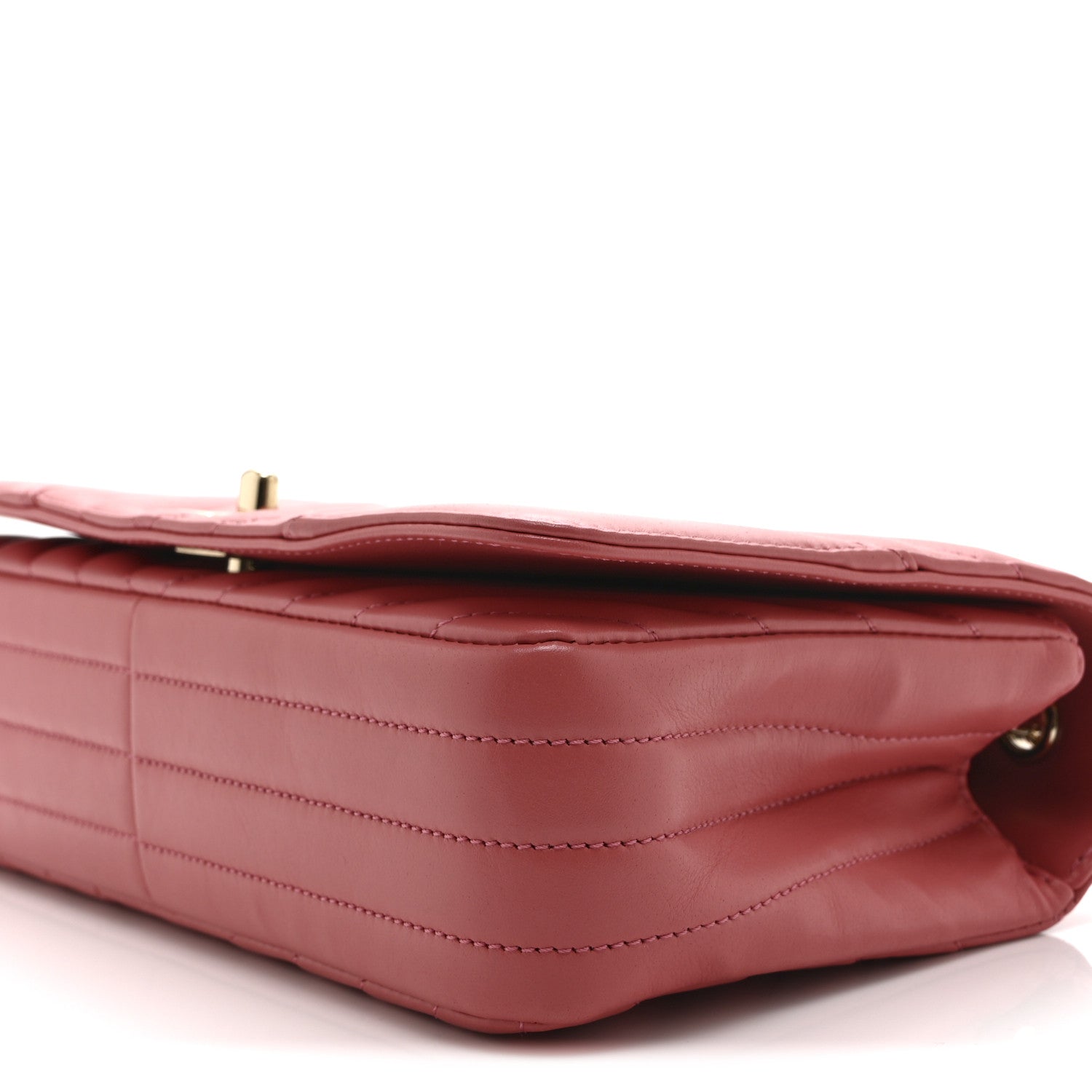 Calfskin Chevron Quilted Small Statement Flap Pink