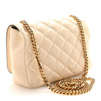 Nappa Quilted Small Medusa Chain Crossbody White