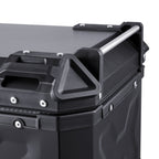 Motorcycle Top Case, Universal Aluminum Alloy Motorbike Tail Box with Leather Lining, 55L Waterproof Detachable Motorcycle Top Box with Lock & Back Cushion, Fit for 99% of Motorcycle Frames