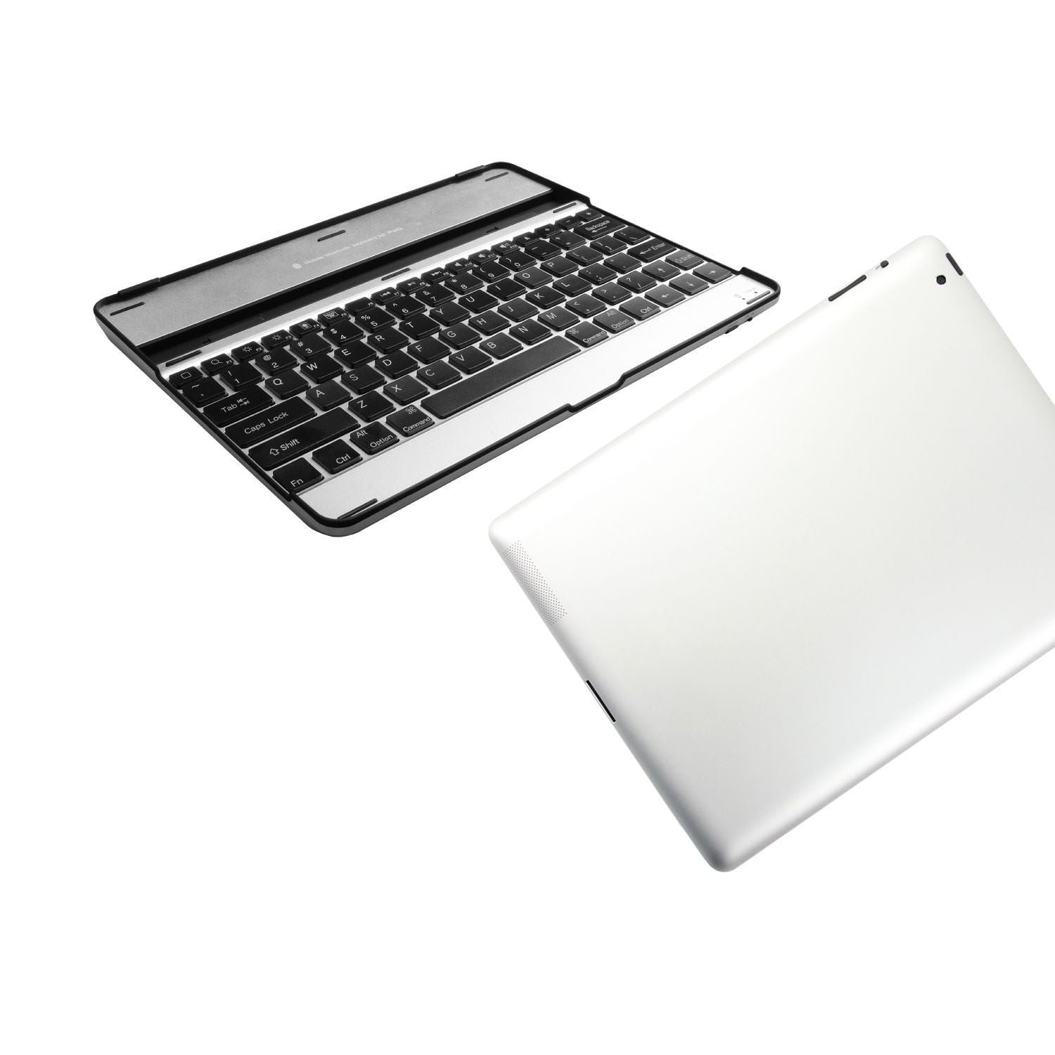 Silver and black aluminum alloy Wireless keyboard tablet cover